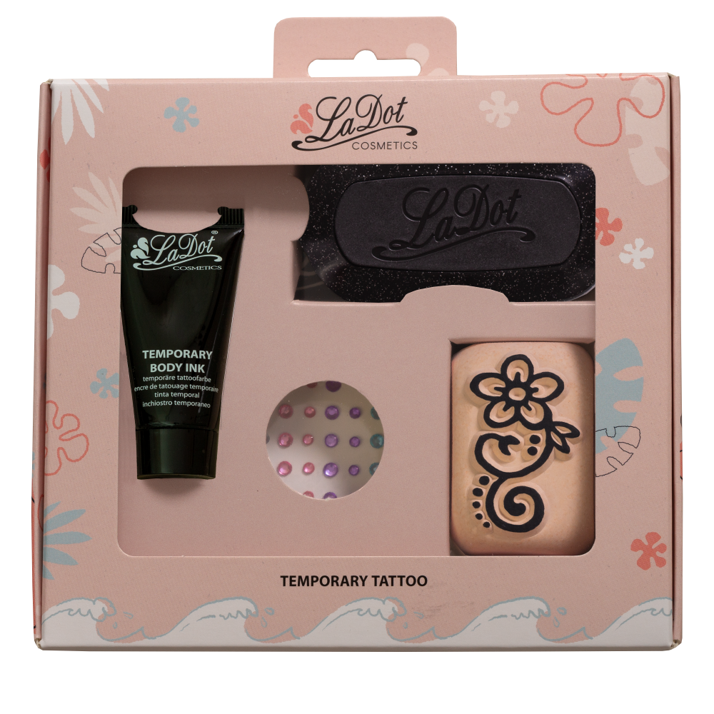 TATOO LADOT KIT SET M TAMPON+ENCRE+STRASS+PIERRE M COLOP