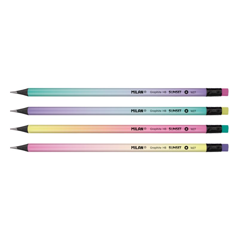 CRAYON HB GRAPHITE EMBOUT GOMME SUNSET MILAN