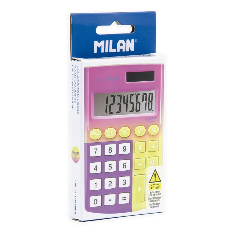 CALCULATRICE MILAN POCHE 12 CHIFFRES SUNSET ROSE 9.7X6.2X0.8CM