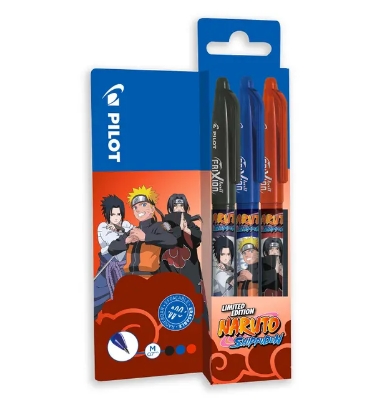 FRIXION 0.7 POCH DE 3 NARUTO BLEU ROUGE NOIR BLEU PILOT  ED LIMITEE
