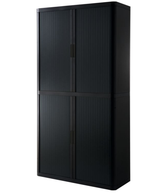 ARMOIRE A RIDEAUX 2M NOIR PAPERFLOW