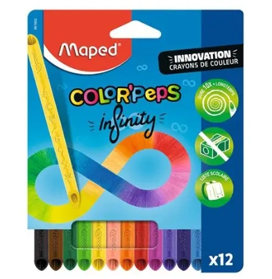 CRAYONS COLOR PEPS INFINITY *12 MAPED