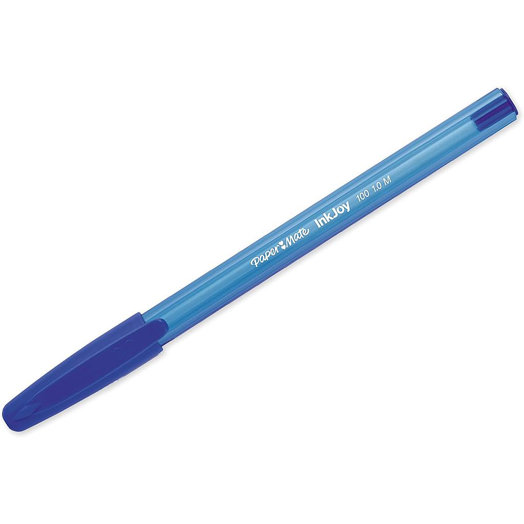 STYLO BILLE INKJOY 100 CAP PAPER MATE BLEU