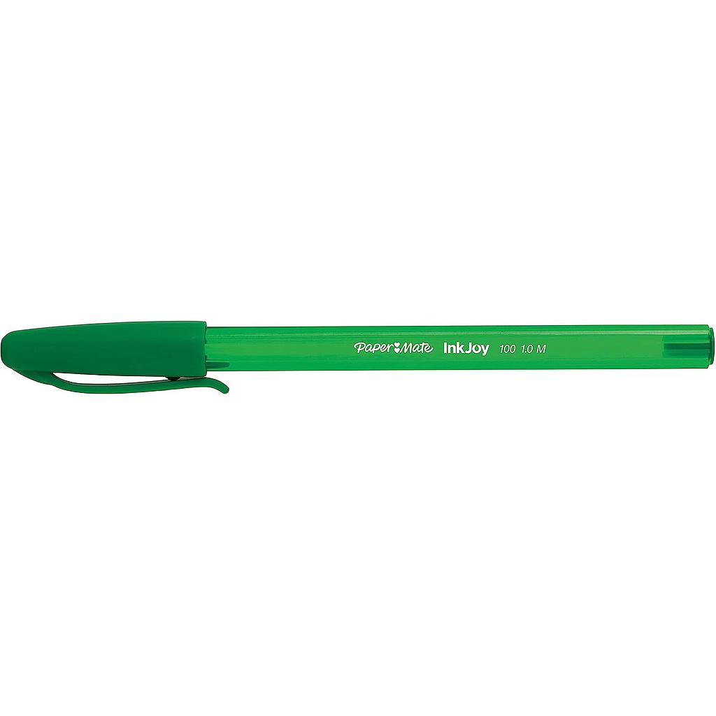 STYLO BILLE INKJOY 100 CAP PAPER MATE VERT