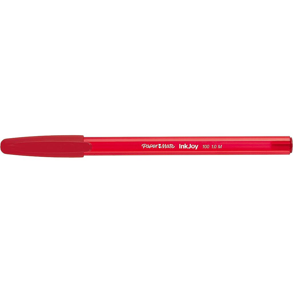STYLO BILLE INKJOY 100 CAP PAPER MATE ROUGE