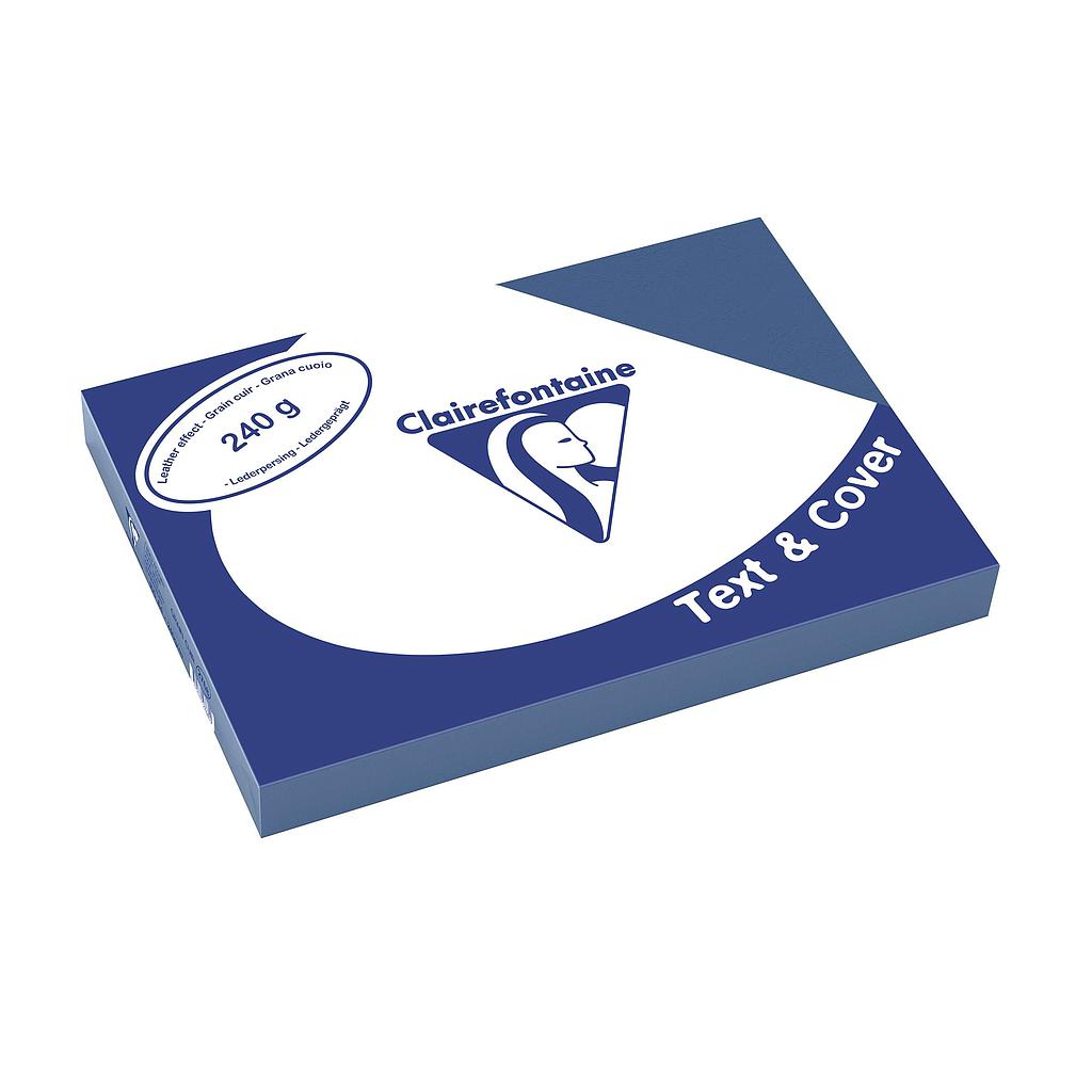 COUV GRAIN CUIR BLEU ECOLIER A4 240G              