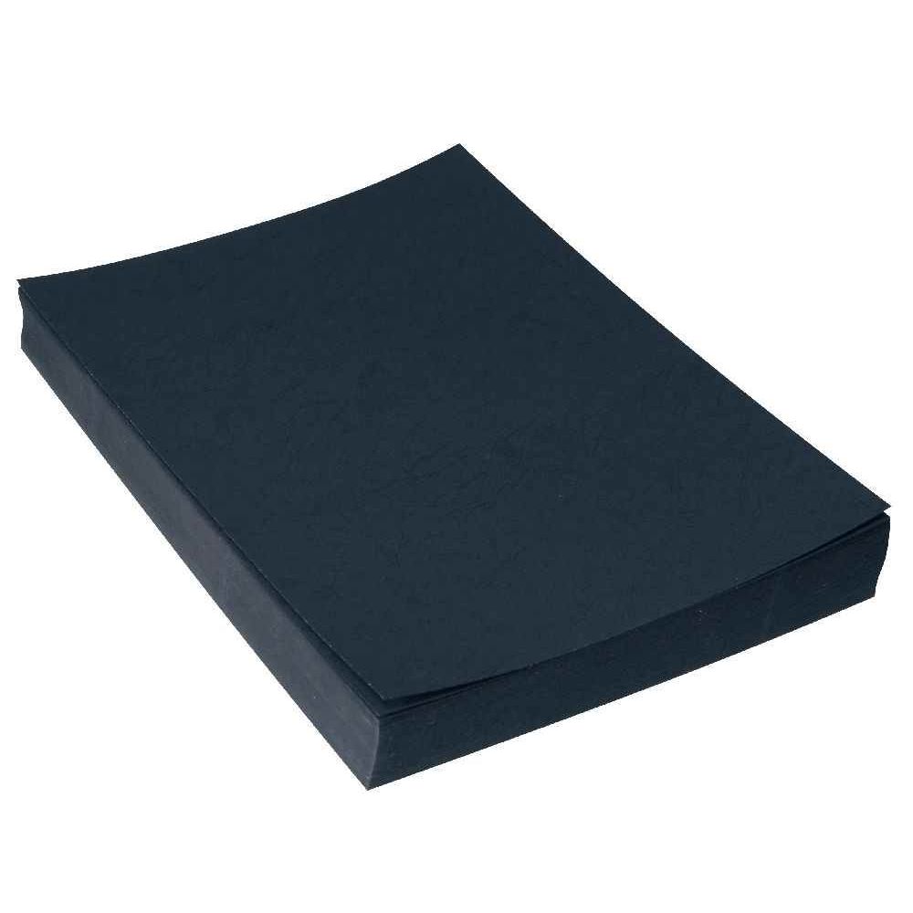COUV GRAIN CUIR NOIR A4 240G 100F